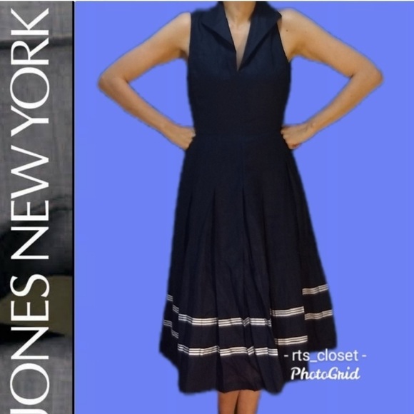 ⭐️JONES NEW YORK Signature ,Swing Dress, 8,Collared Pleated, EUC, Adorable! - Picture 1 of 8